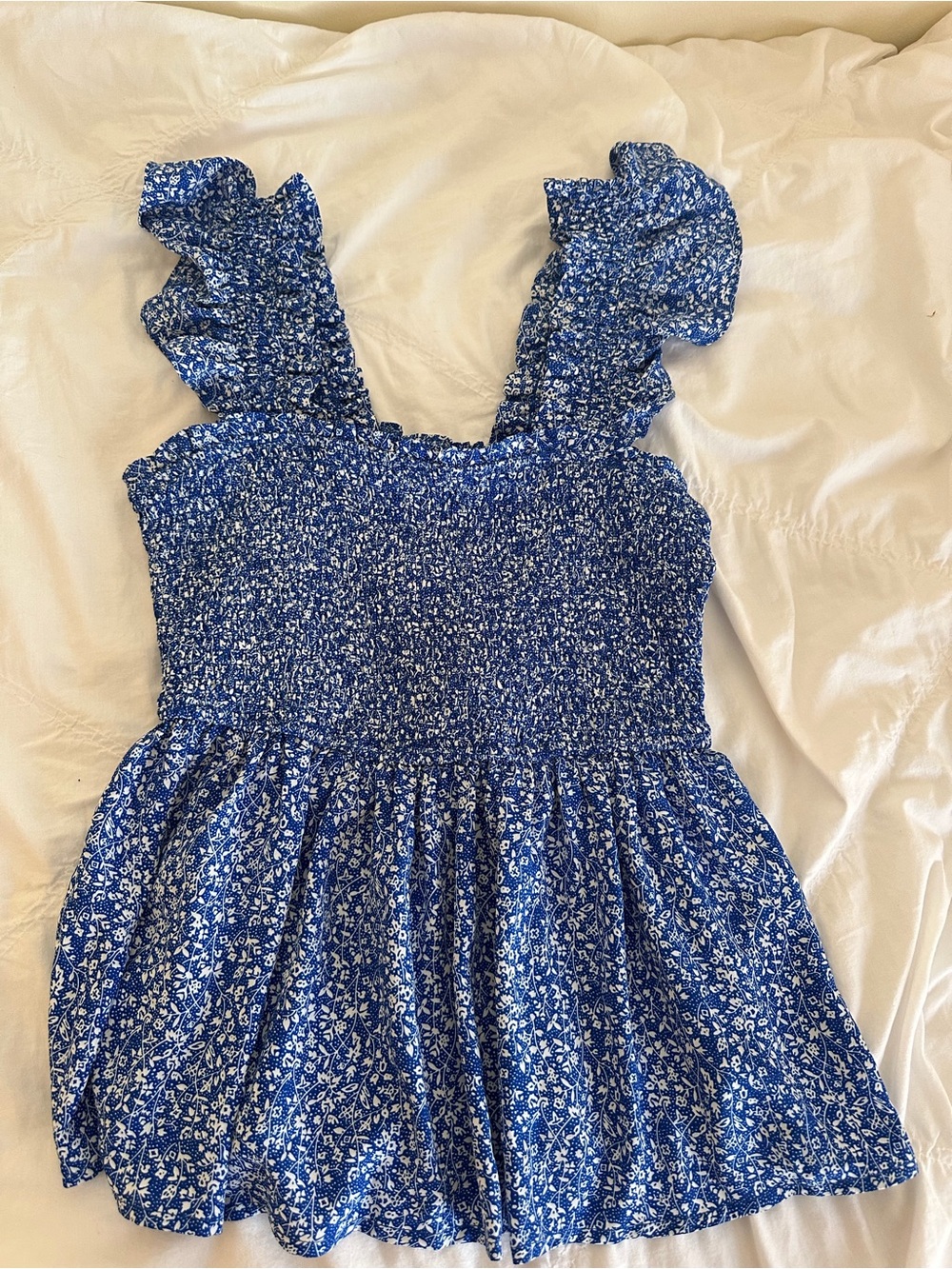 Skies Are Blue Navy Floral Smocked Sundress